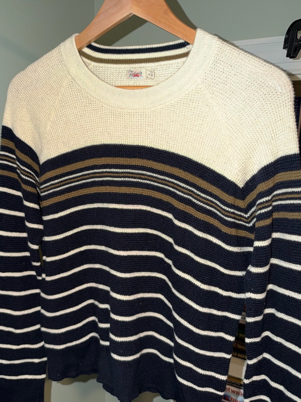 FAHERTY- Throwback Waffle Crewneck Sweater in Oakland Stripe